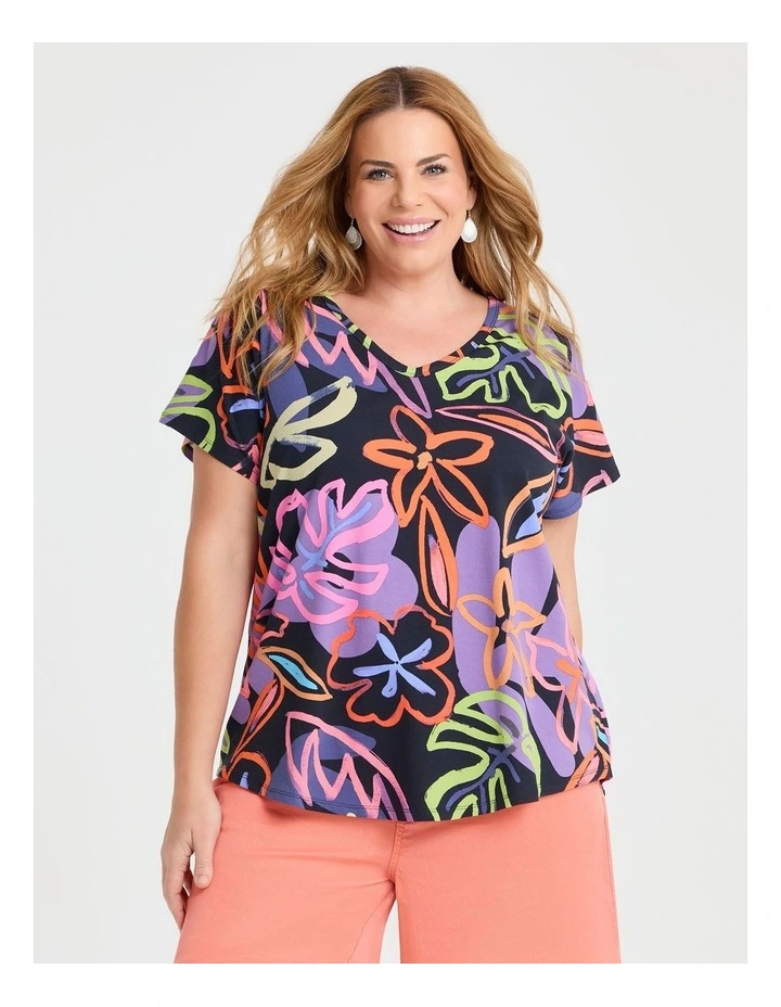 Cotton Soft Bloom T-shirt in Print image 1