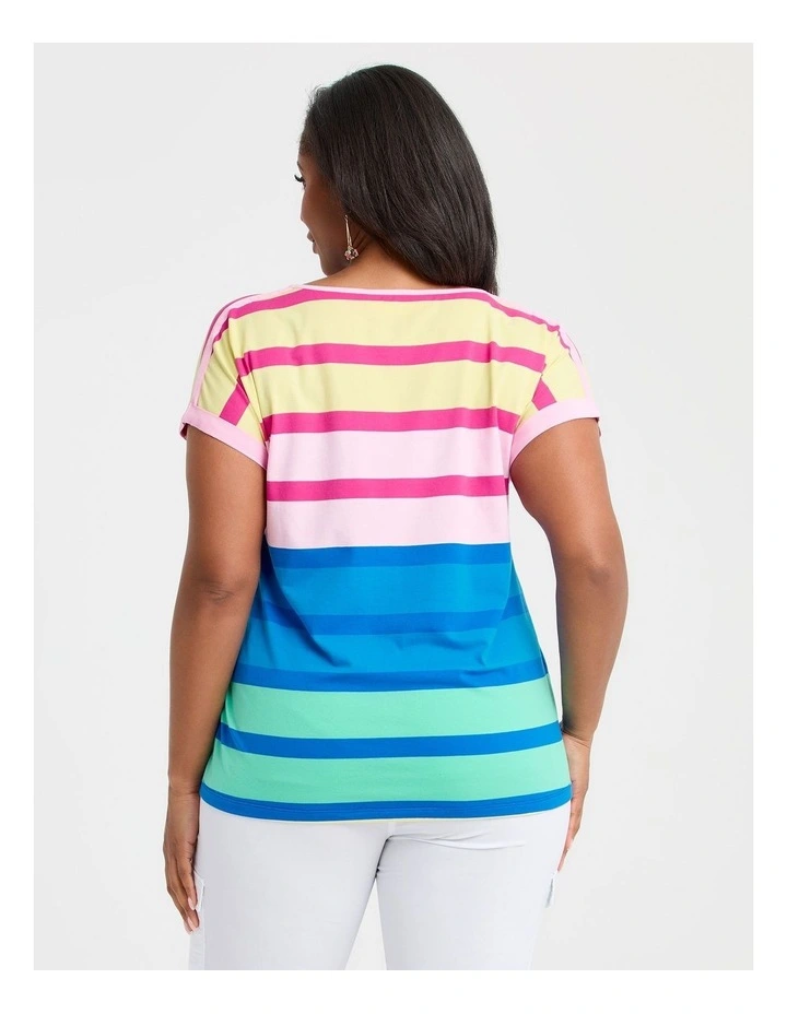 Cotton Colour Pop Stripe T-shirt Multi Stripe image 1