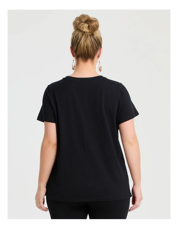 Cotton Xmas T-shirt in Black image 2