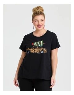 Cotton Bouffants Xmas T-shirt in Black