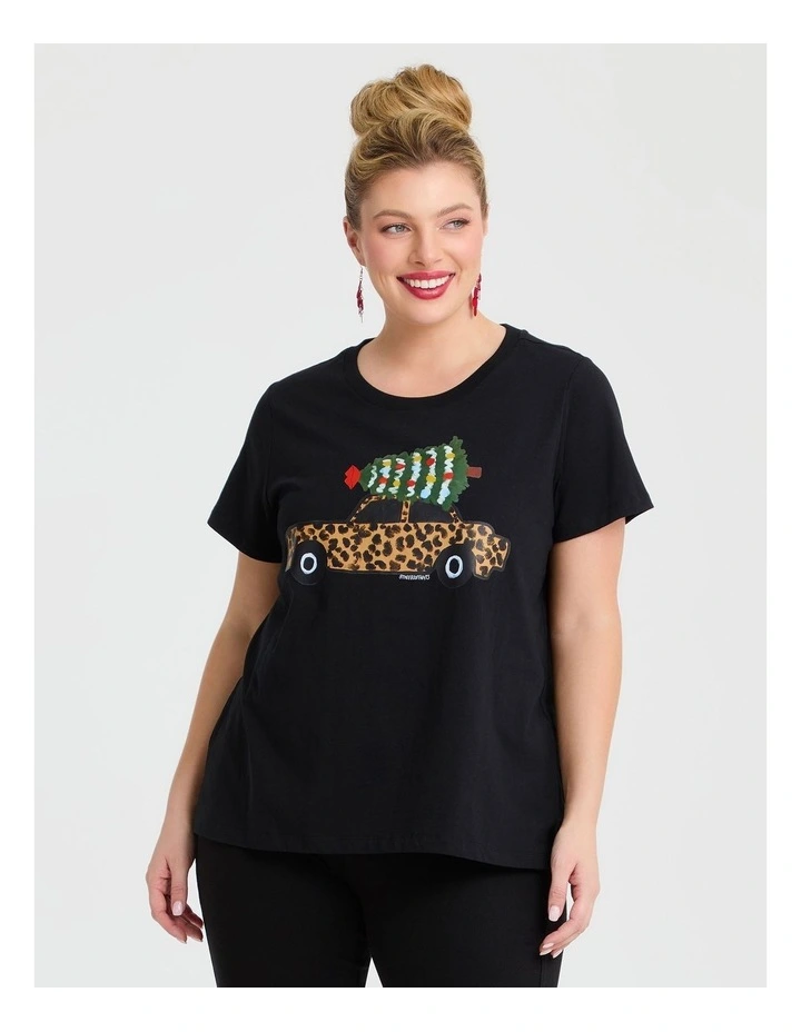 Cotton Bouffants Xmas T-shirt in Black image 1