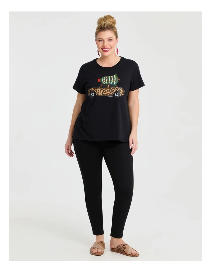 Cotton Bouffants Xmas T-shirt in Black image 3