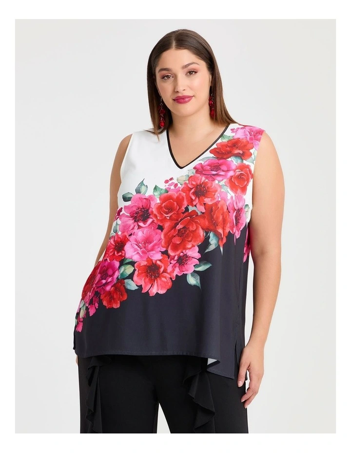 Floradora Border Tunic Black/floral image 1