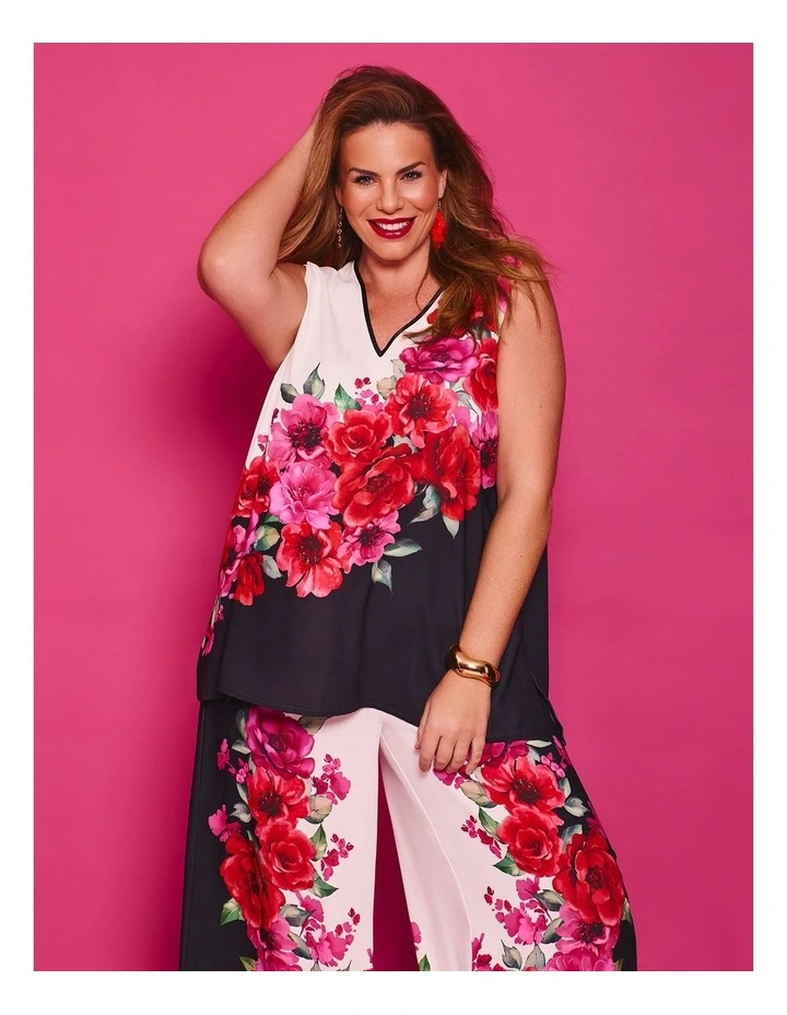 Floradora Border Tunic Black/floral image 6