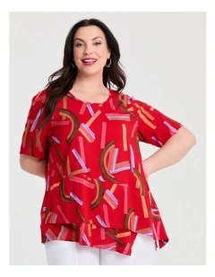 Natural Novo Abstract Tunic in Print