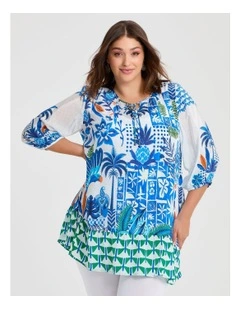 Natural Fresh Tropics Tunic in Multi