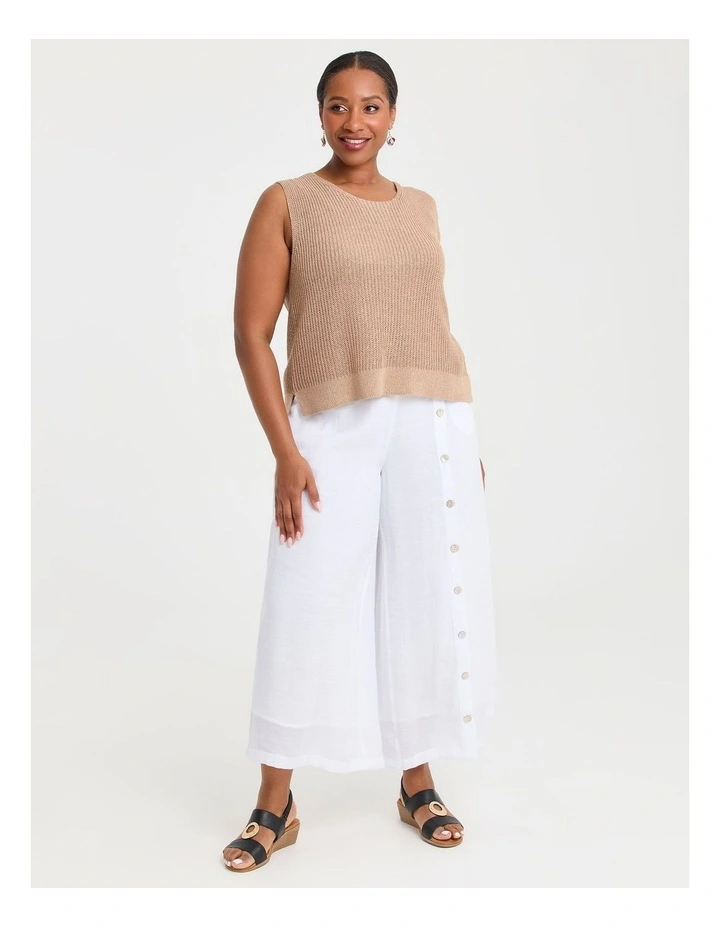 Button Back Detail Tank in Sesame image 3