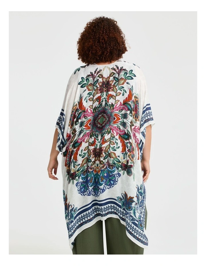Floral Paisley Cape Kimono Multi image 2