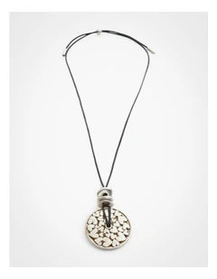 Heart Disc Pendant Necklace Multi