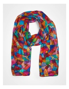 Multicolour Silk Scarf in Multi
