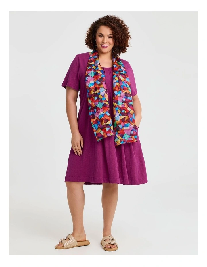 Multicolour Silk Scarf in Multi image 3