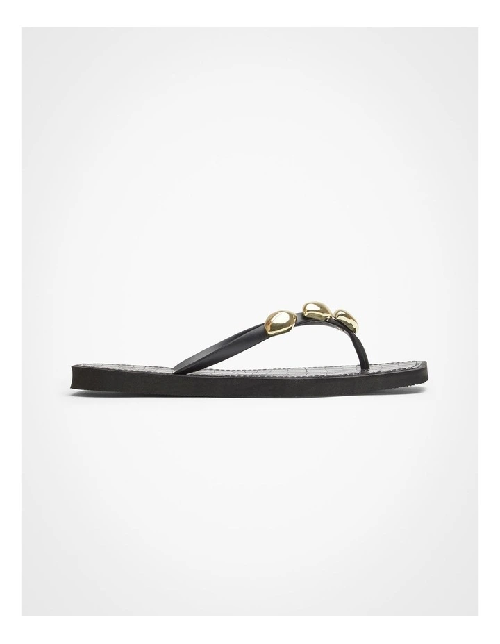 Trim Detail Flip Flop in Black image 1