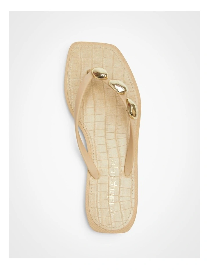 Trim Detail Flip Flop in Latte image 4