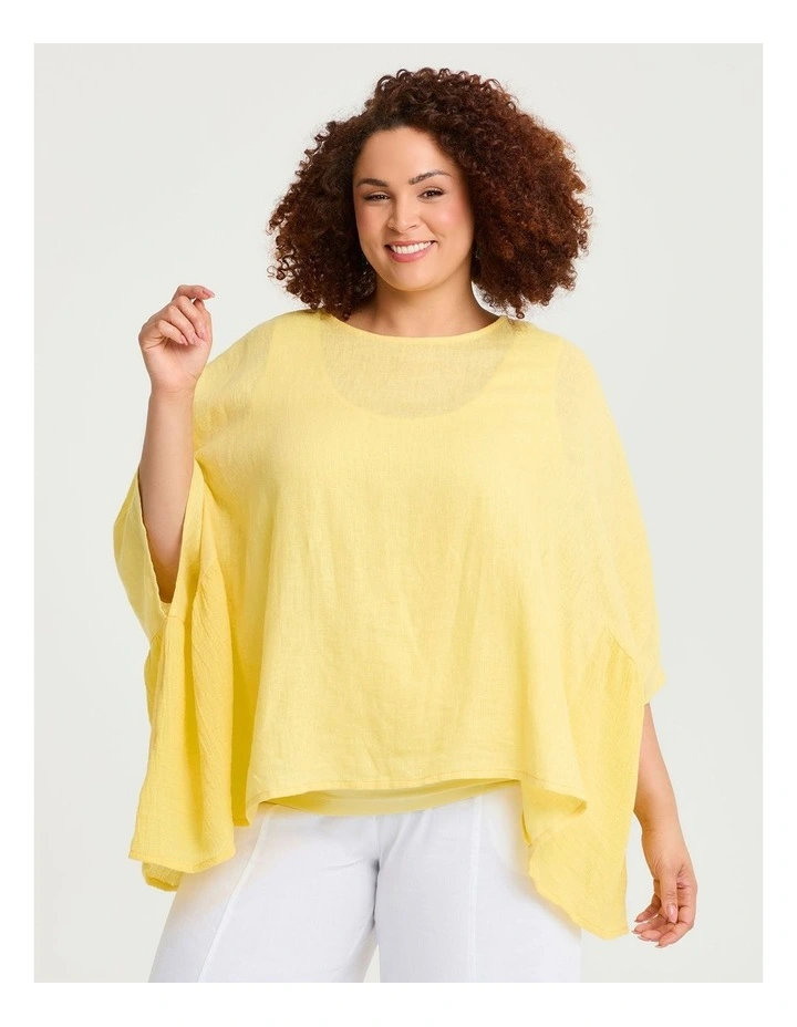 Linen Blend Carmen Overtop Lemon image 1
