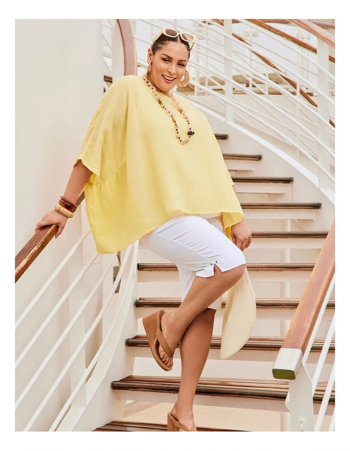 Linen Blend Carmen Overtop Lemon image 4