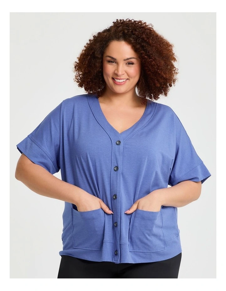 Pima Cotton Essential Cardigan Azure Blue image 1