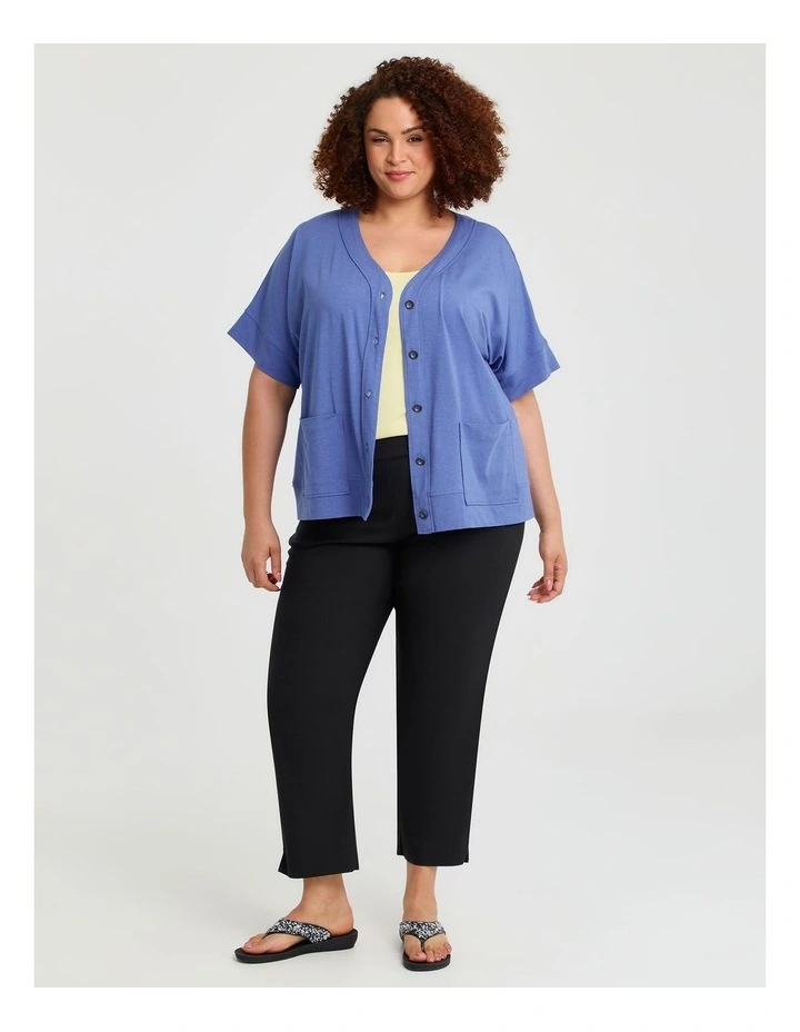 Pima Cotton Essential Cardigan Azure Blue image 4