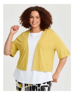 Jessie Crop Natural Cardigan Banana