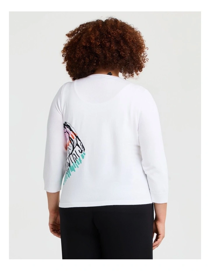 Abstract Natural Cardigan White/print image 2