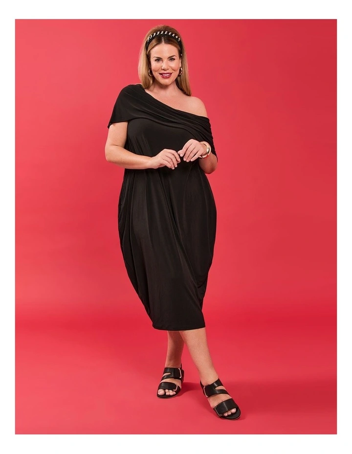 Essence Off The Shoulder Dress in Black image 7