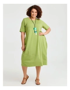 Cotton Talia Short Sleeve Dress Apple Green