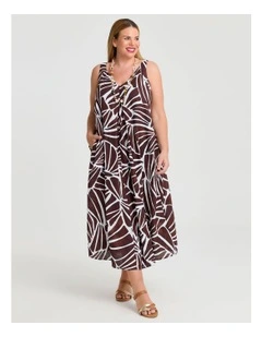 Linen Blend Retreat Maxi Dress in Multi