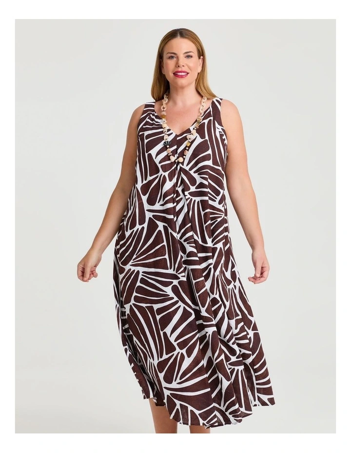 Linen Blend Retreat Maxi Dress in Multi image 3