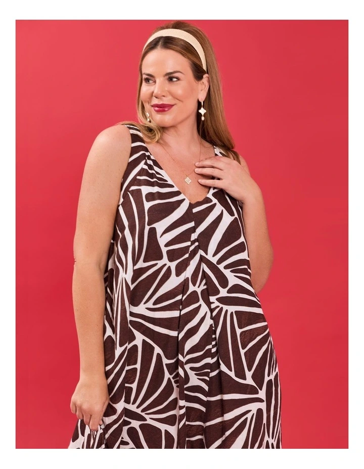 Linen Blend Retreat Maxi Dress in Multi image 5