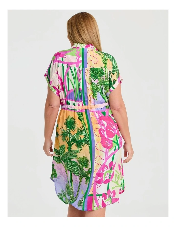 Natural Amazon Button Front Dress in Print image 2