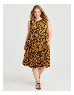 Cotton Favourite Sleeveless Dress Mango/black