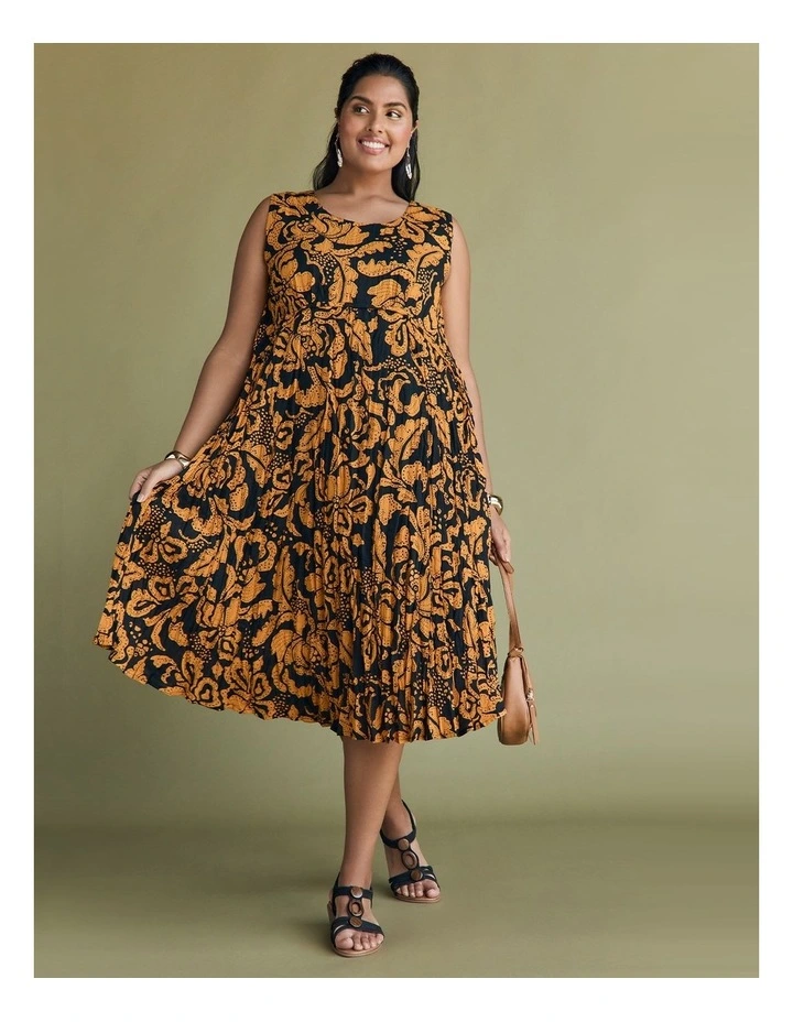 Cotton Favourite Sleeveless Dress Mango/black image 5