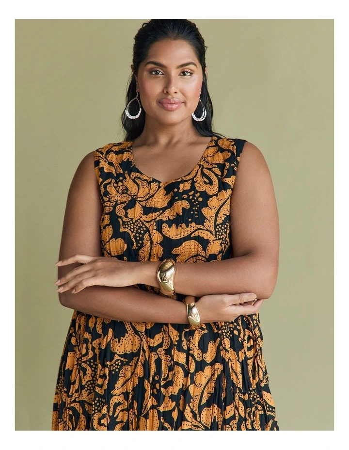 Cotton Favourite Sleeveless Dress Mango/black image 7