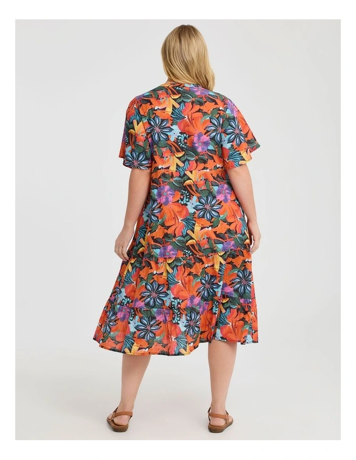 Cotton Summer Flora Dress Print in Multi image 2