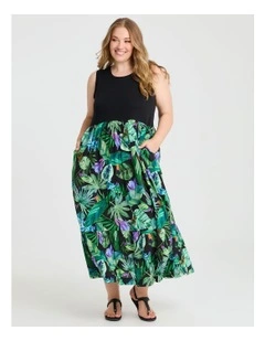 Natural Mix Jungle Maxi Dress Black/print