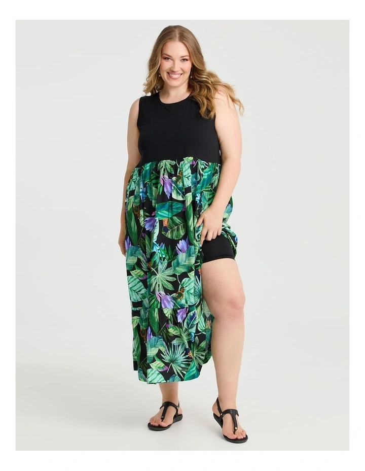 Natural Mix Jungle Maxi Dress Black/print image 3