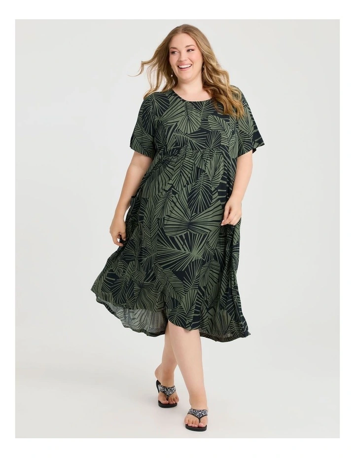 Natural Pocket Midi Dress Willow Green/black image 1