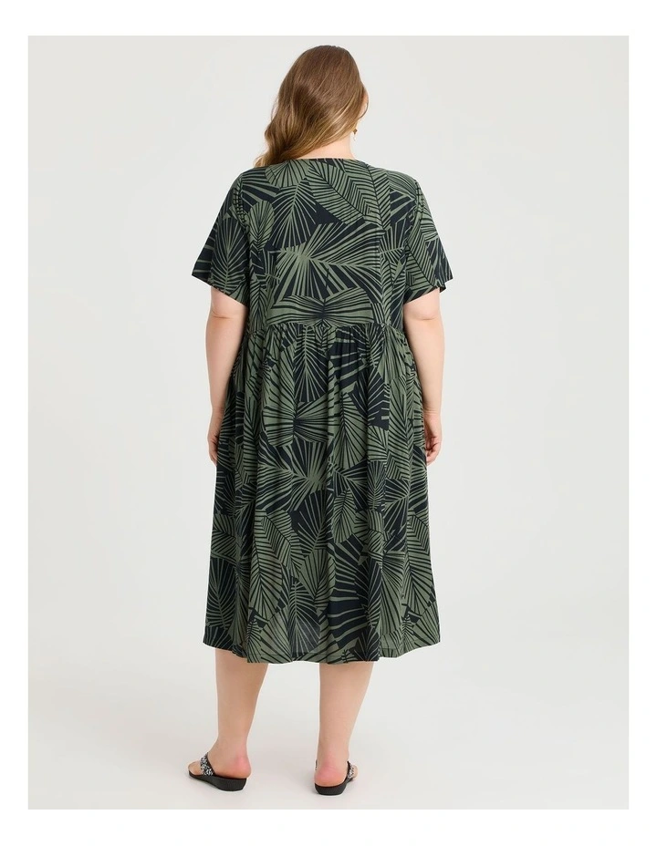 Natural Pocket Midi Dress Willow Green/black image 2