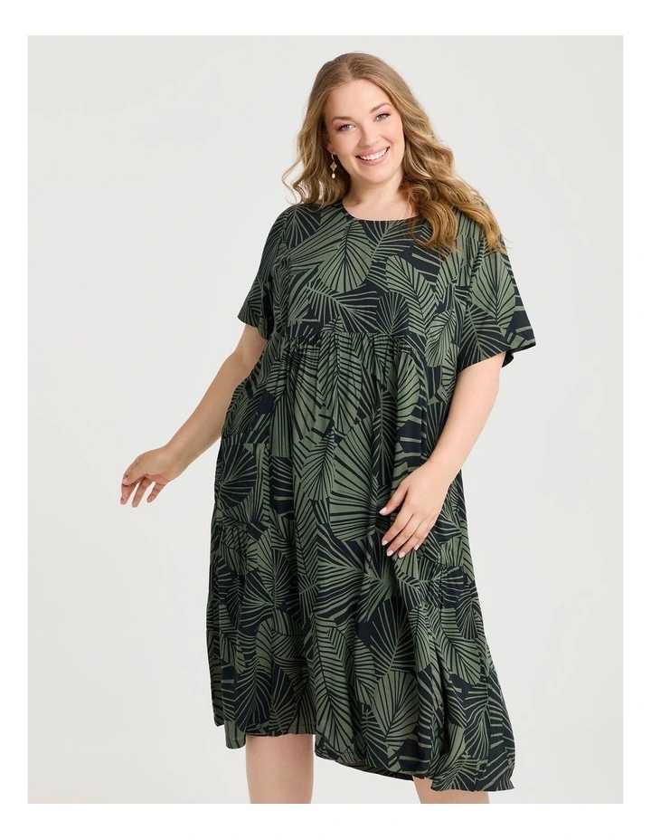 Natural Pocket Midi Dress Willow Green/black image 4