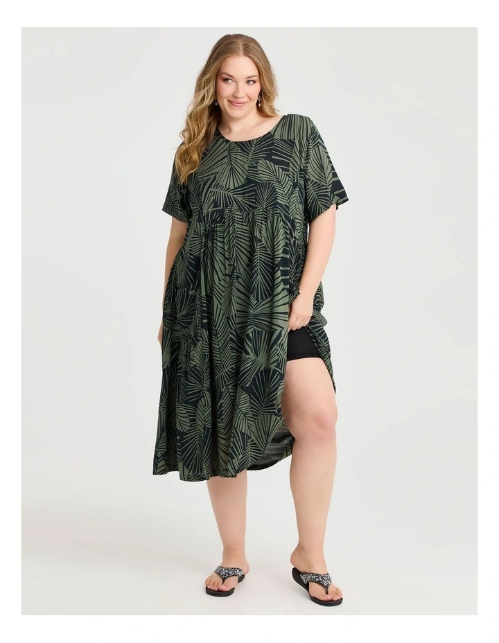 Natural Pocket Midi Dress Willow Green/black image 5