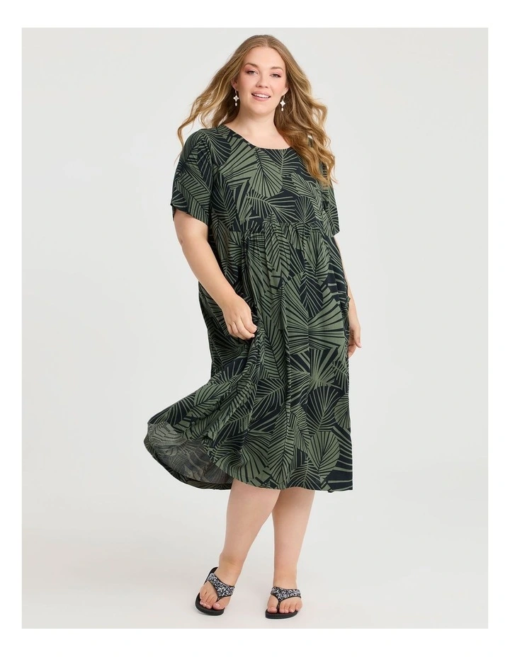 Natural Pocket Midi Dress Willow Green/black image 6