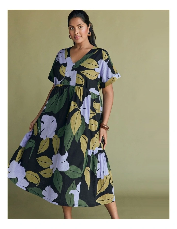 Cotton Ophelia V-neck Dress Print image 6