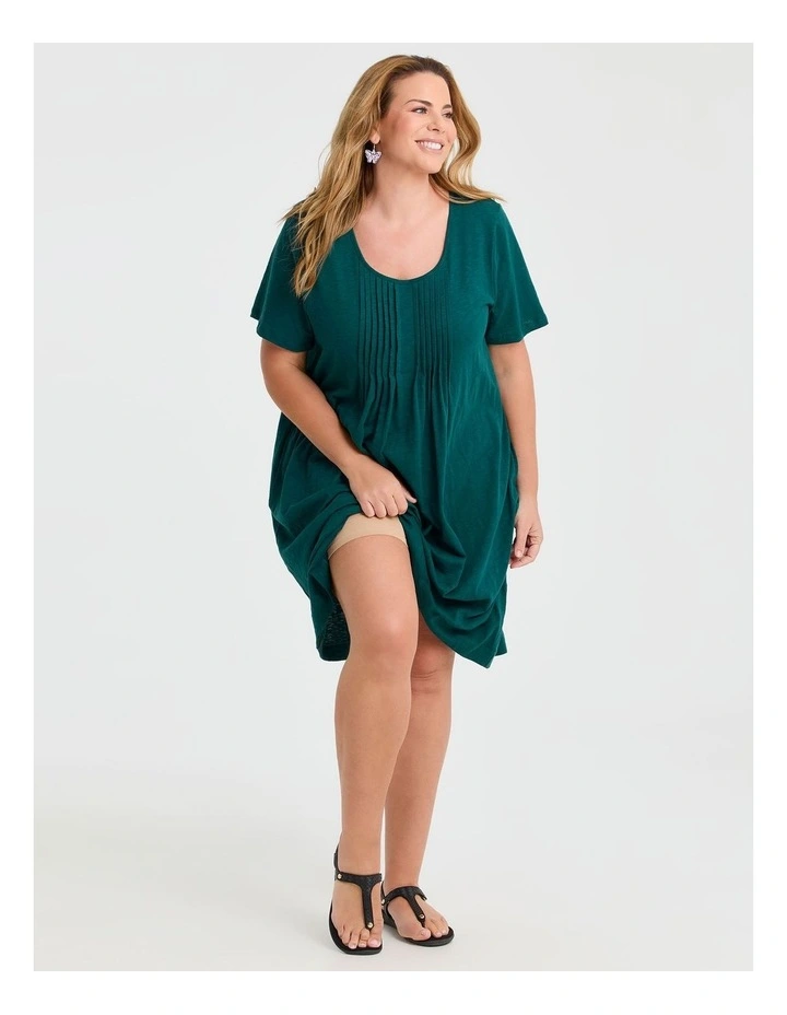 Cotton Pintuck Detail Dress Dark Atlantic image 4