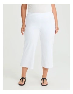 The Travel Wide Leg Crop Jean White