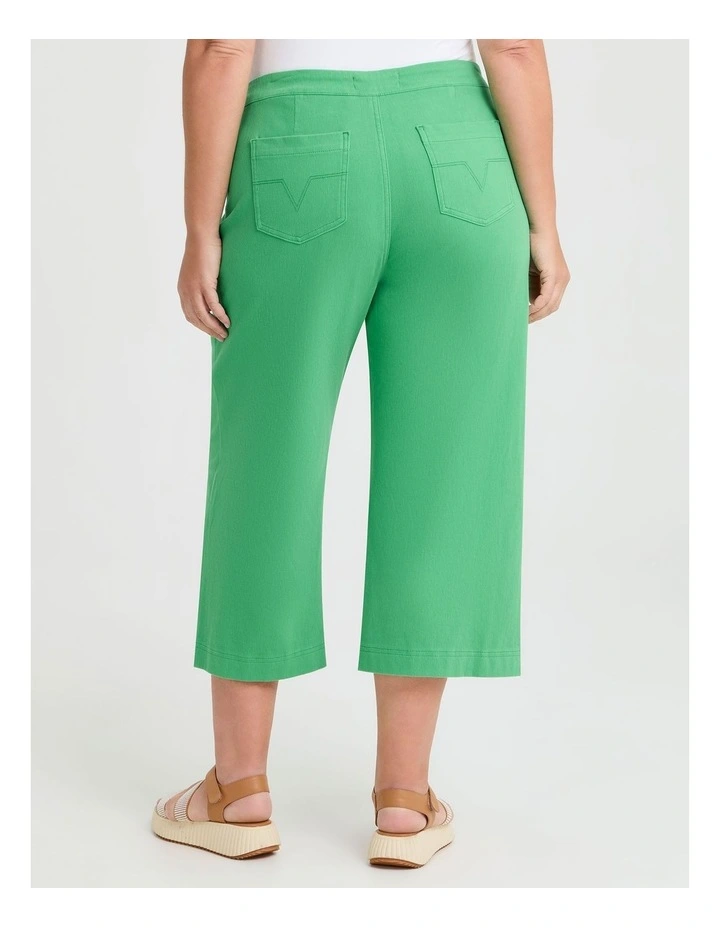 The Travel Wide Leg Crop Jean in Kelly Green image 2