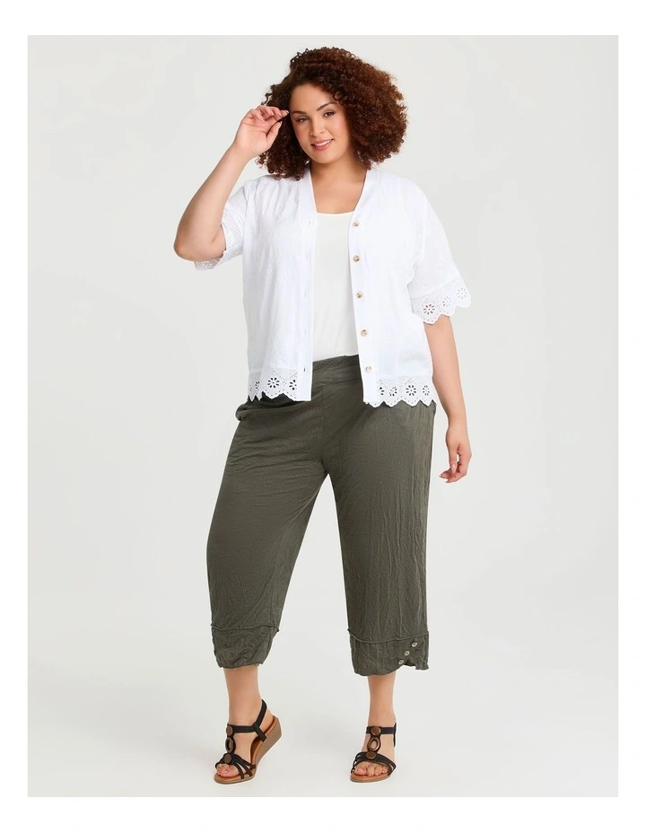 Alicia Crop Pant in Olive image 3