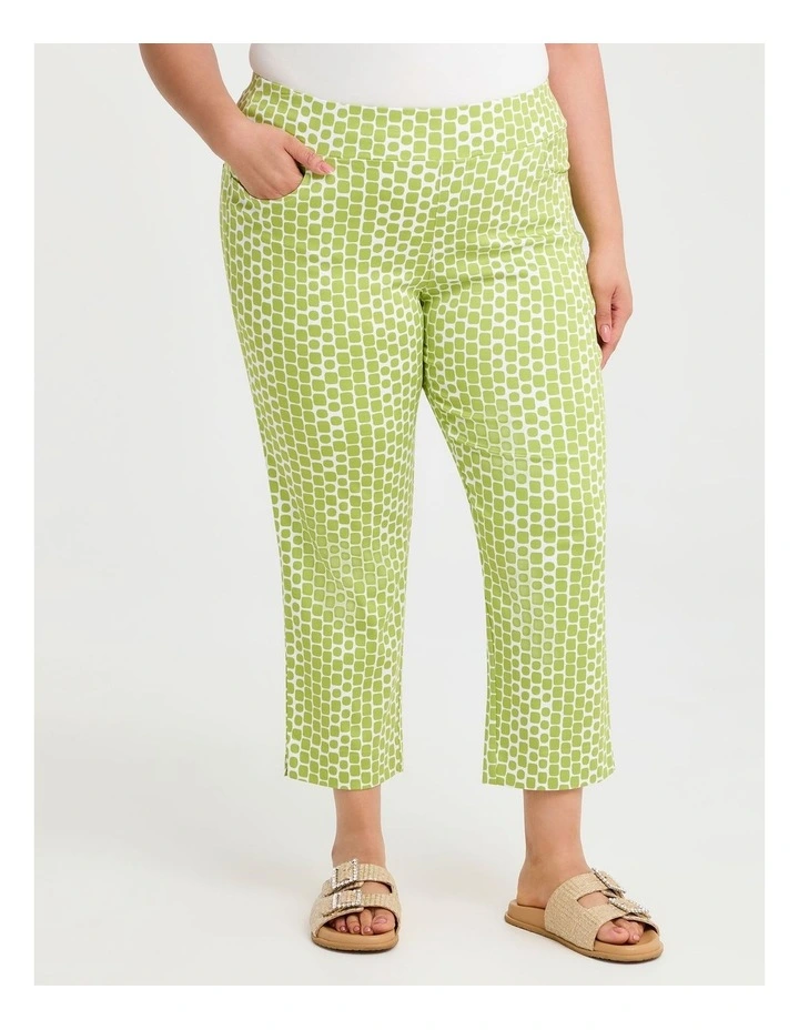 Natural Abstract Squares Pant in Multi image 1