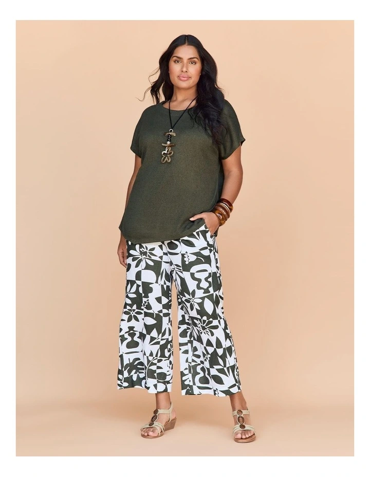 Linen Blend Tropics Pant in Multi image 4