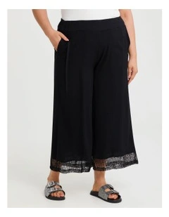 Mesh Trim Natural Pant Black