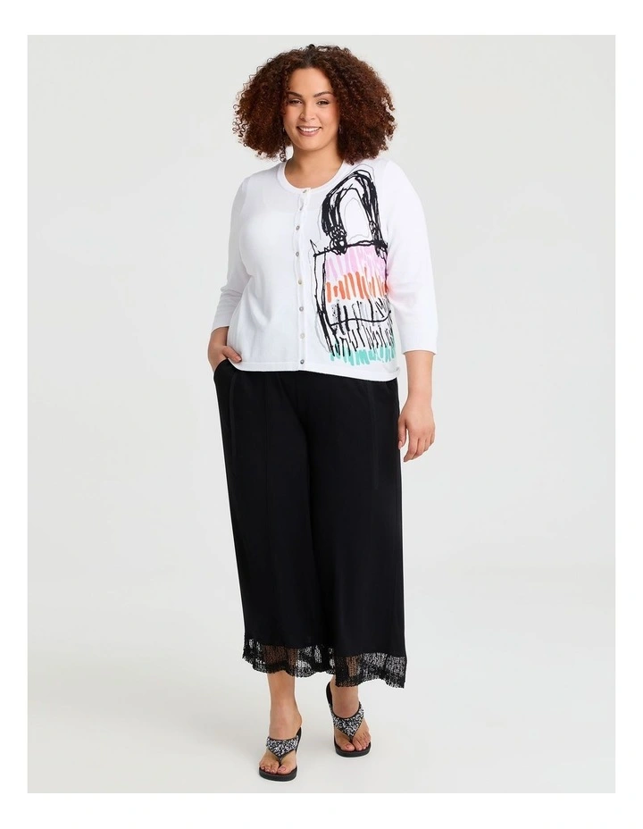 Mesh Trim Natural Pant Black image 3