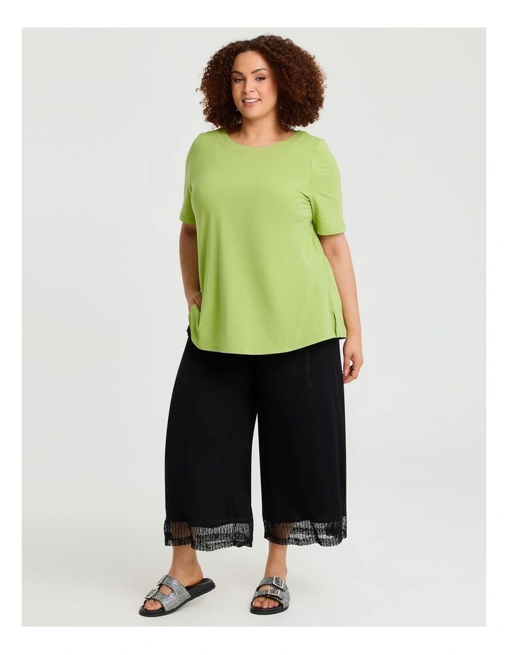 Mesh Trim Natural Pant Black image 4